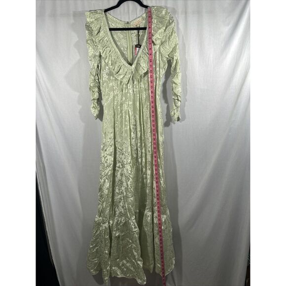 NEW byTiMo [ Large ] Floral Jacquard Long Sleeve‎ Maxi Dress in Pistachio Green - Picture 7 of 16
